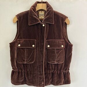Brown Velvet Puffer Vest